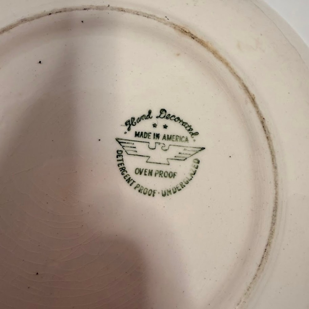 Marcrest Swiss Alpine 1950 Vintage MCM Retro USA Floral Pasta Serving Bowl 10" - Picture 6 of 7